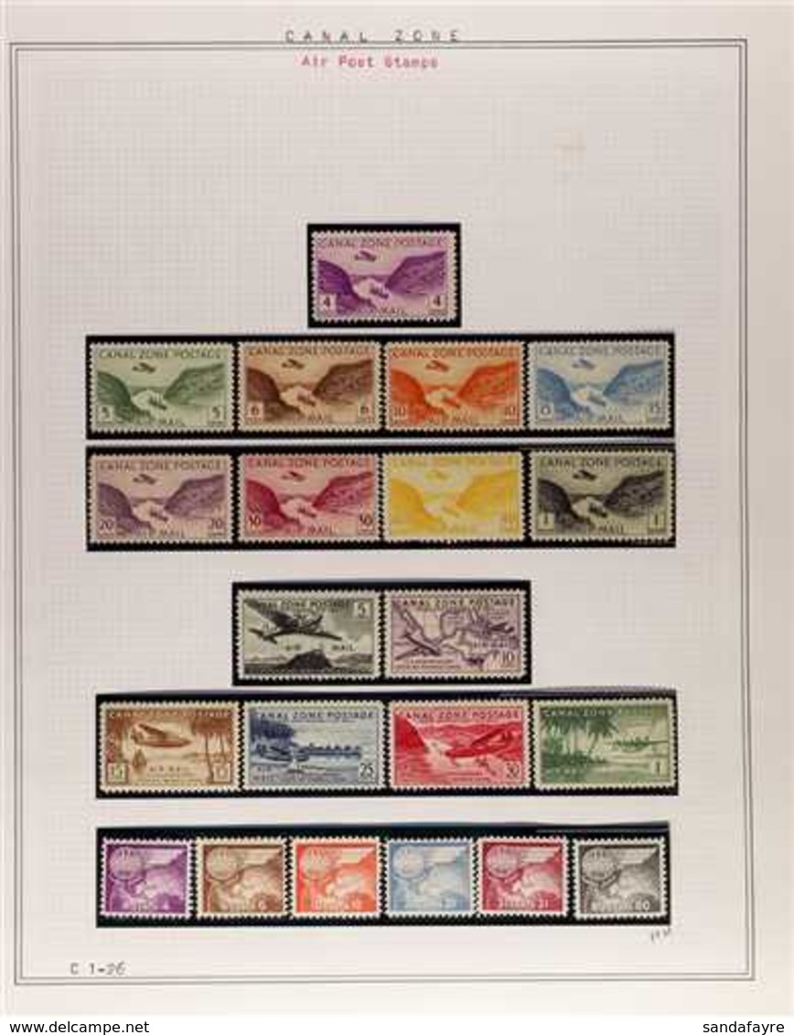 CANAL ZONE 1924-1968 FINE MINT COLLECTION In Hingeless Mounts On Leaves, All Different, Includes 1924 Set, 1931-49 Air S - Altri & Non Classificati