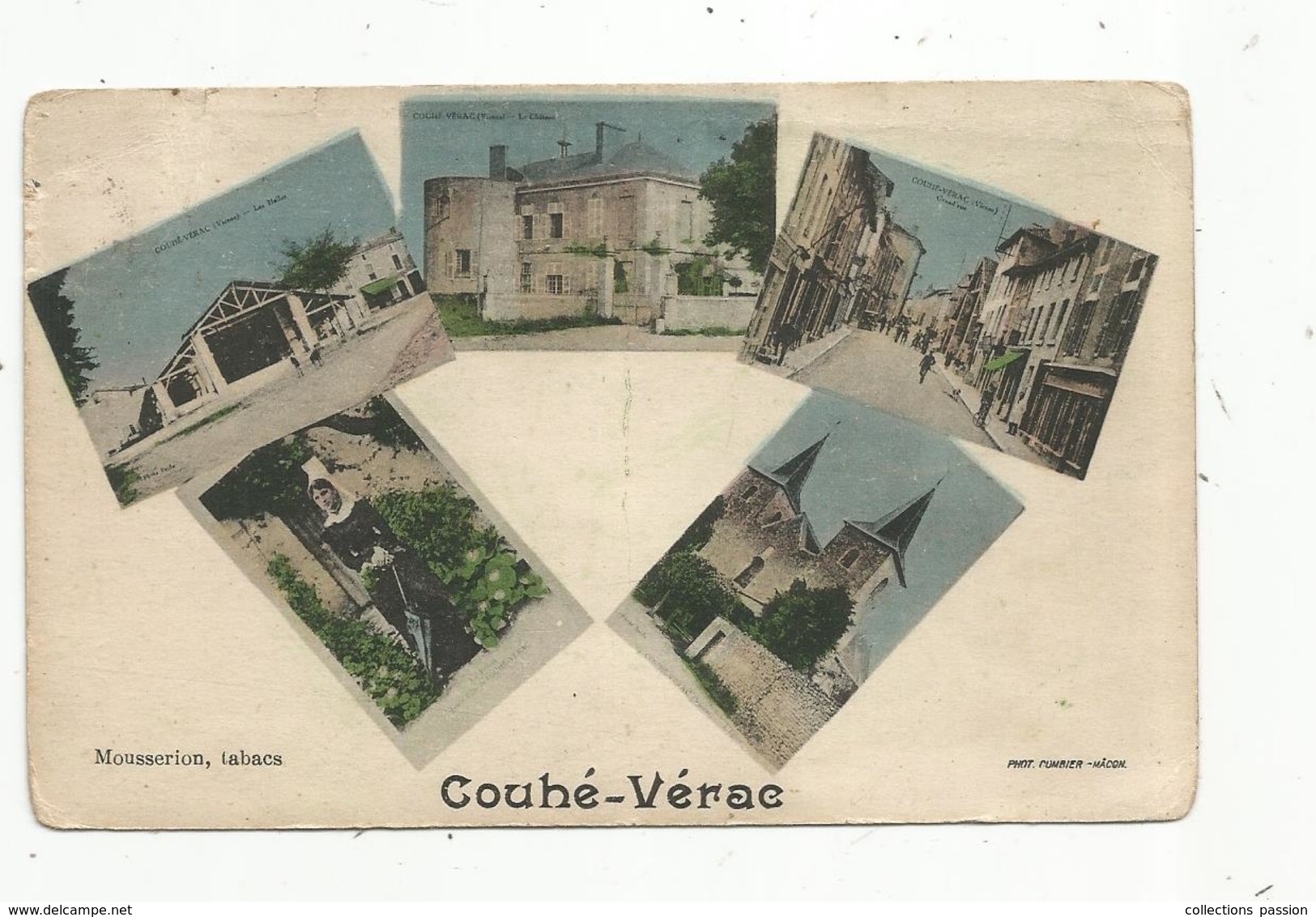 Cp ,86 , COUHE-VERAC , Multi Vues , Voyagée ,photo : Combier - Couhe