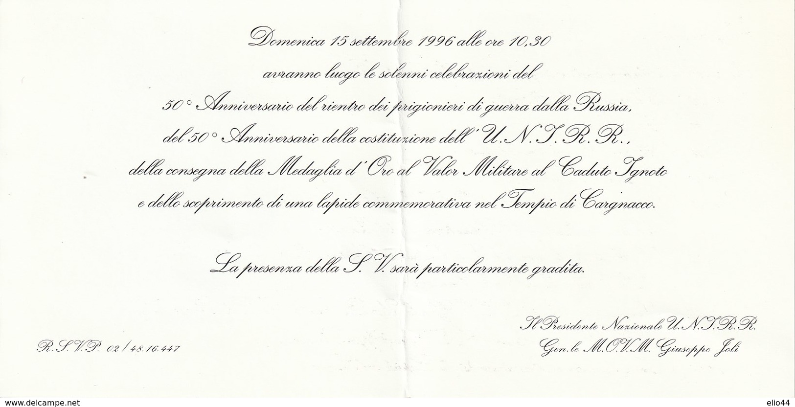 Militari - Guerra 1943-45- 50°Anniv. Rientro Dei Prigionieri Di Russia E 50° Della Costituzione U.N.I.R.R - - Guerra 1939-45