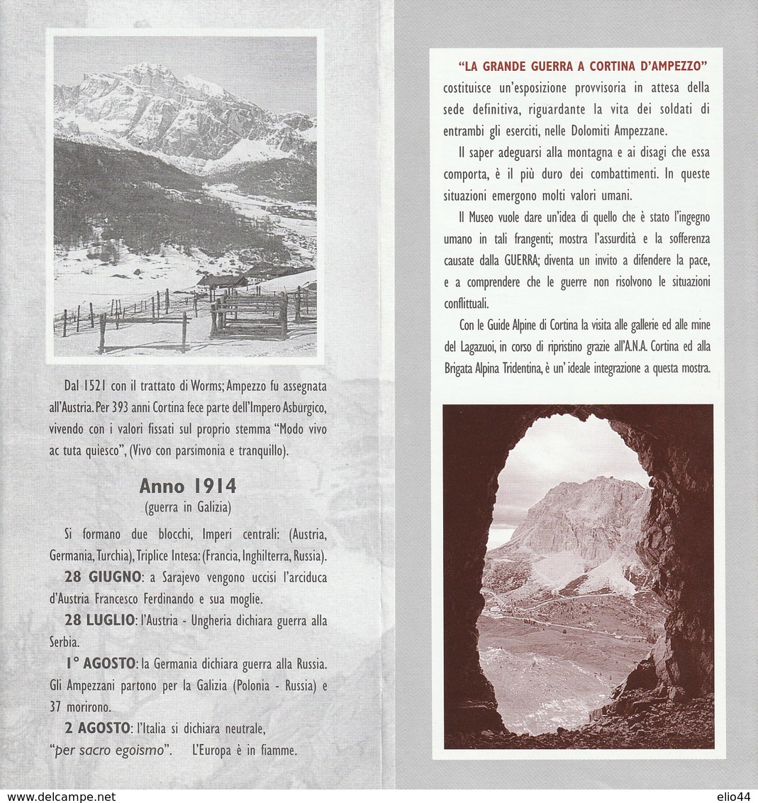 Militari - Guerra 1915-18 - Cortina D'Ampezzo 1997 - Mostra La Grande Guerra A Cortina  - - Guerre 1914-18