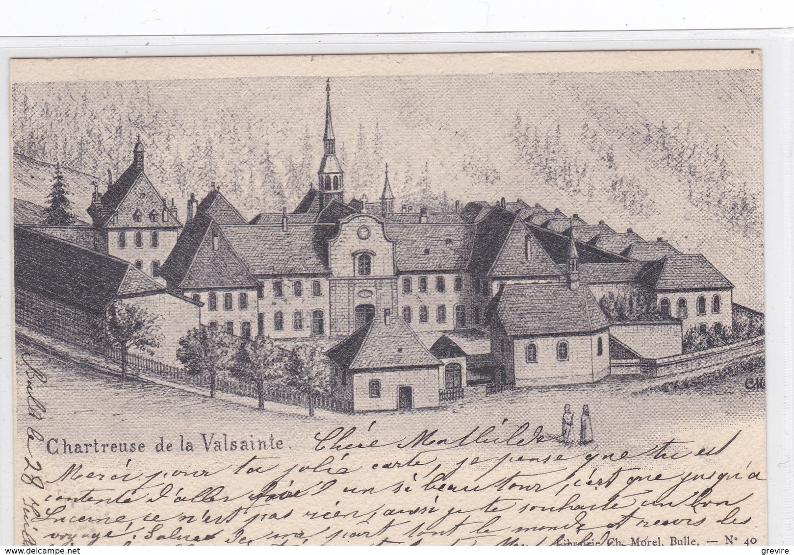 Cerniat, Chartreuse De La Valsainte. Dessin De Charles Morel - Cerniat 