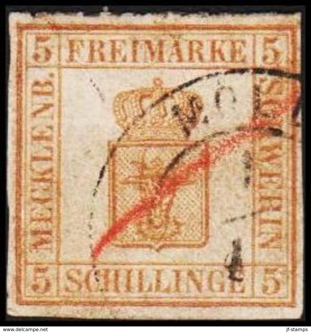 1864. MECKLENBURG-SCHWERIN. Animalhead. 5 SCHILLINGE. Thin/Dünn/Tynd.  () - JF319819 - Mecklenbourg-Schwerin