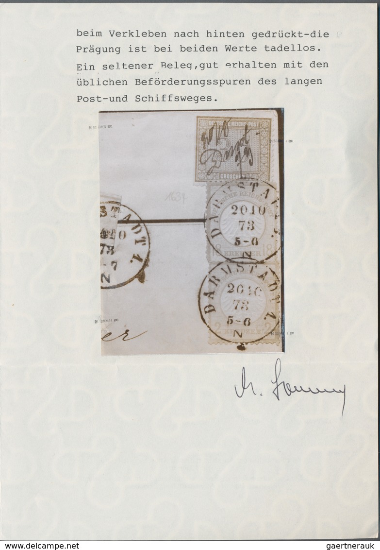 Deutsches Reich - Brustschild: 1873, ÜBERSEE-PAKET Mit Regulärer WÄHRUNGS-MISCHFRANKATUR Innendienst - Ongebruikt