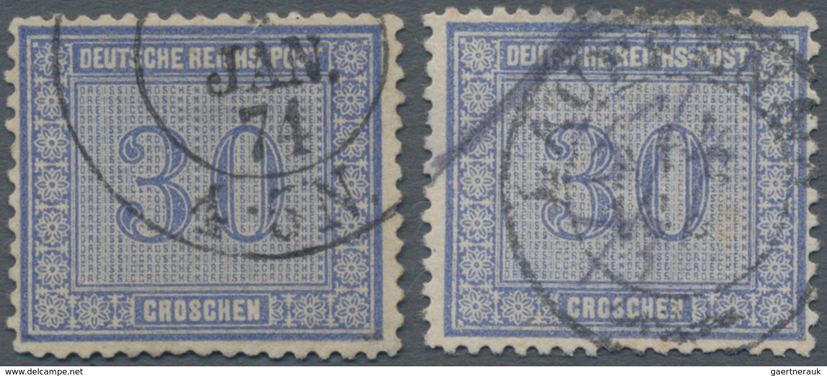 Deutsches Reich - Brustschild: 1872, 30 Sgr. Innendienst Mit Doppelkreisstempel "(...) Jan.74 4-5N", - Ongebruikt