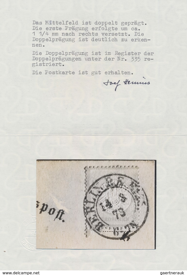Deutsches Reich - Brustschild: 1872, Großer Schild ½ Gr. Orange Mit Doppelprägung Des Mittelstückes - Ongebruikt