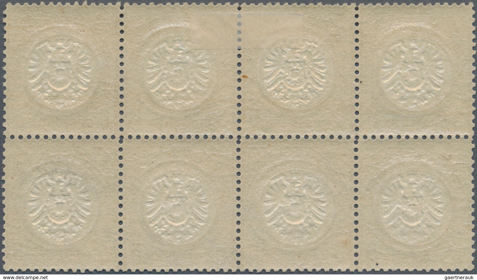 Deutsches Reich - Brustschild: 1874, Großer Schild 5 Gr. Hellockerbraun Achterblock Dabei Sechs Mark - Unused Stamps