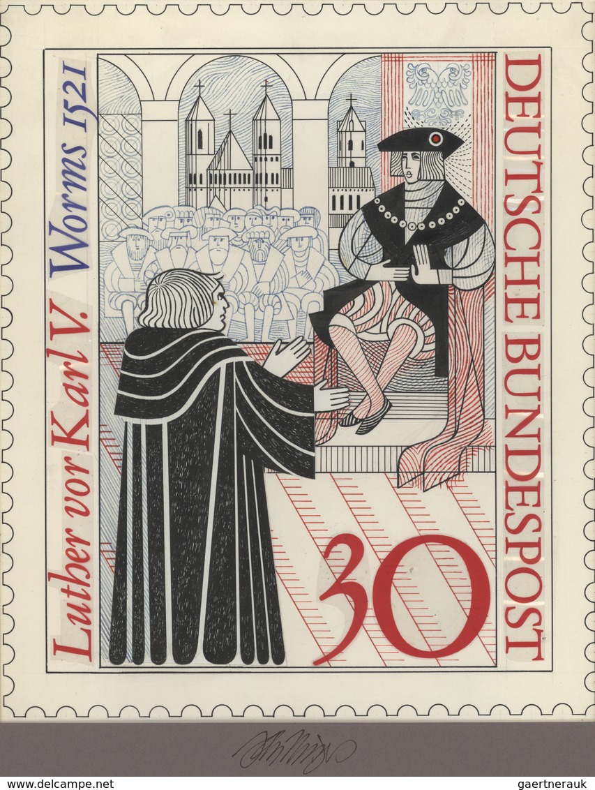 Bundesrepublik Deutschland: 1971, Nicht Angenommener Künstlerentwurf (24,5x30) Von Prof. H.Schilling - Sonstige & Ohne Zuordnung