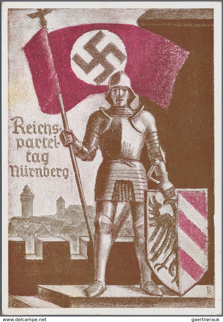 Ansichtskarten: Propaganda: 1936, "Reichsparteitag Nürnberg 1936", Kolorierte Parteitagskarte Mit Ab - Politieke Partijen & Verkiezingen