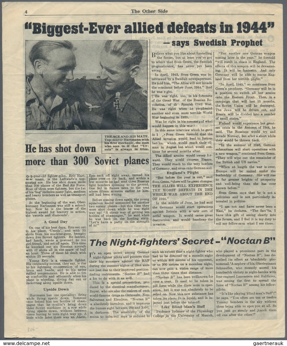 Ansichtskarten: Propaganda: 1945. V1 Rocket Flown Leaflet The Other Side Nr 2. Rocket Leaflet Prepar - Politieke Partijen & Verkiezingen