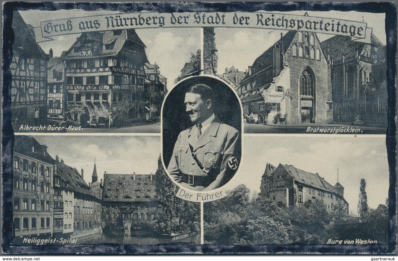 Ansichtskarten: Propaganda: 1933/1943, "Nürnberg Stadt Der Reichsparteitage", Hochwertige Zusammenst - Politieke Partijen & Verkiezingen