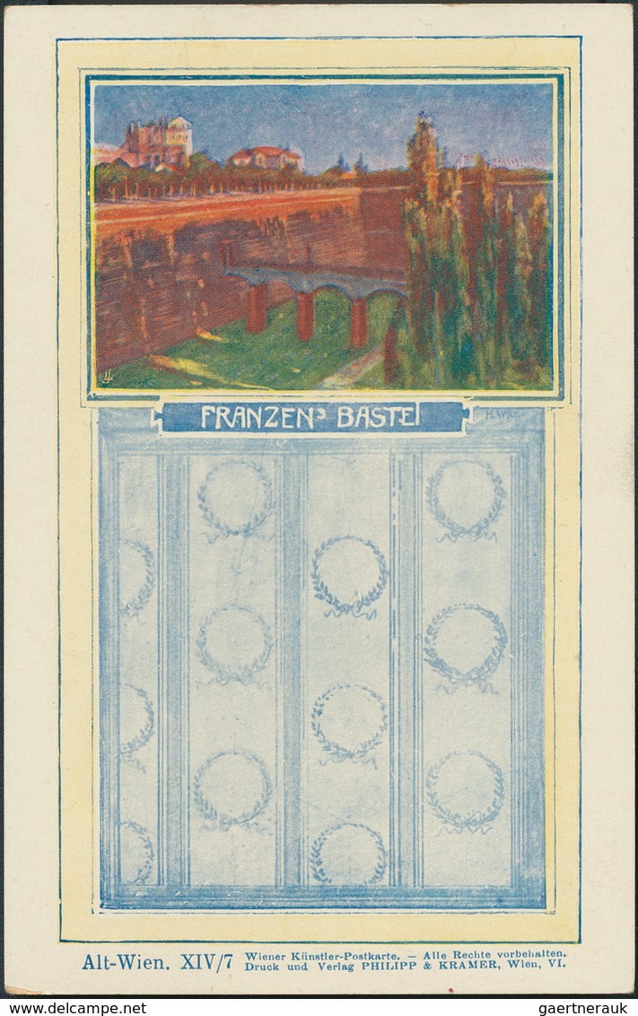 Ansichtskarten: Österreich: WIEN, 70 Historische Künstlerkarten Inclusive Dubletten Des Verlages PHI - Andere & Zonder Classificatie