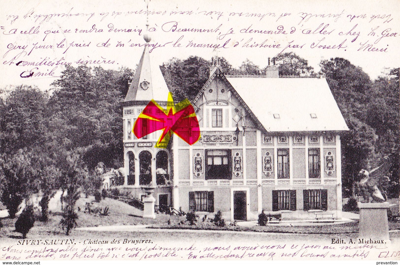 SIVRY-SAUTIN - Château Des Bruyères - Carte Circulé En 1904 - Sivry-Rance