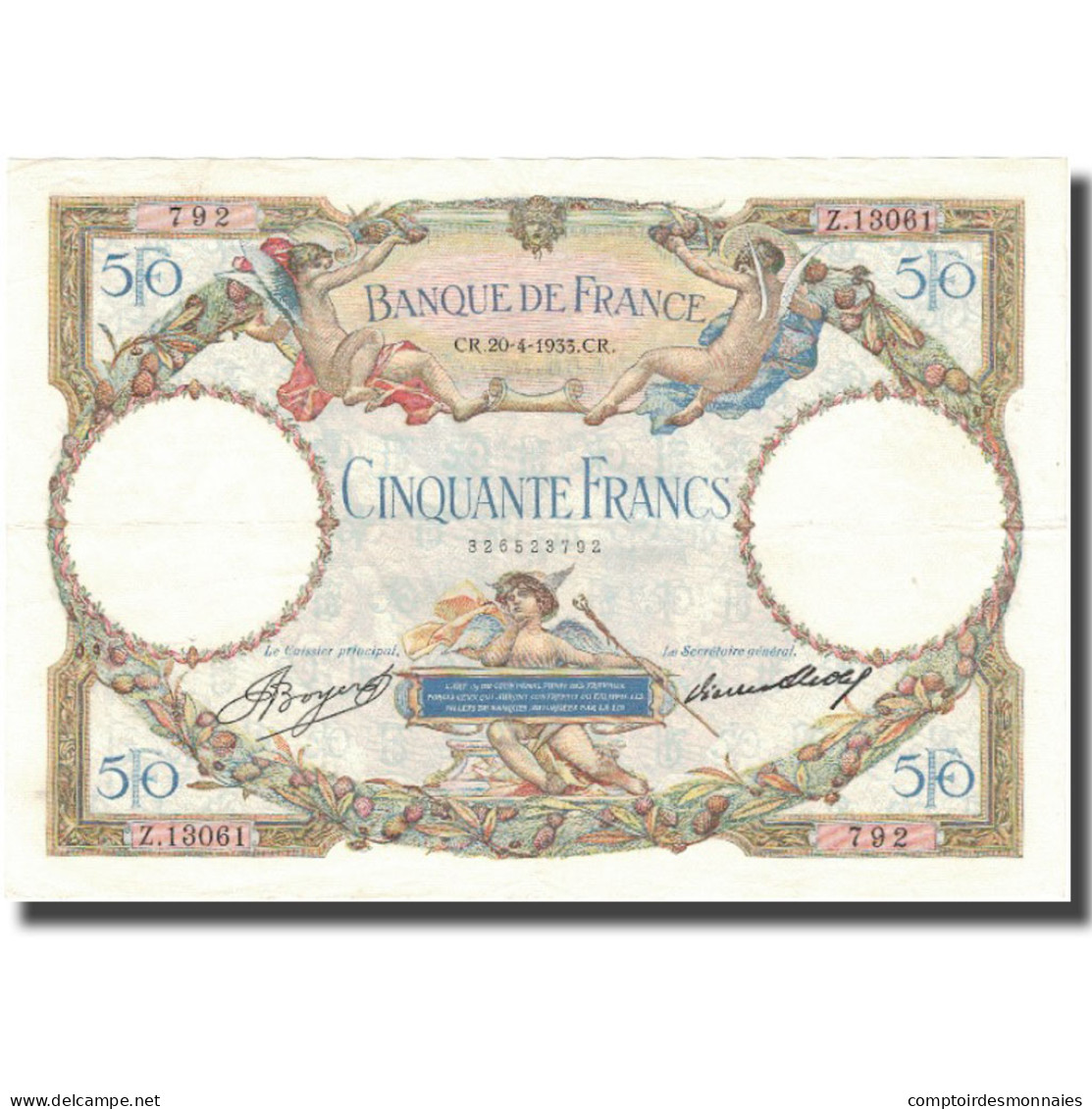France, 50 Francs, Luc Olivier Merson, 1933, 1933-04-20, SUP, Fayette:16.4 - 50 F 1927-1934 ''Luc Olivier Merson''