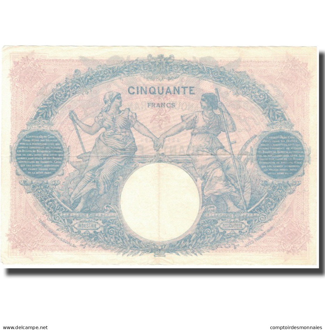 France, 50 Francs, Bleu Et Rose, 1922, 1922-07-24, TTB, Fayette:14.35, KM:64g - 100 F 1888-1909 ''Bleu Et Rose''