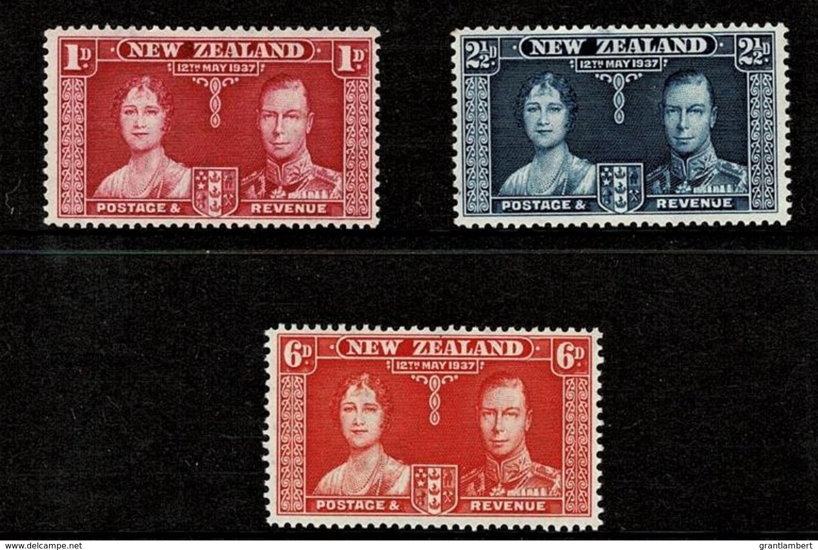 New Zealand 1937 Coronation Set Of 3 MH - - - Unused Stamps