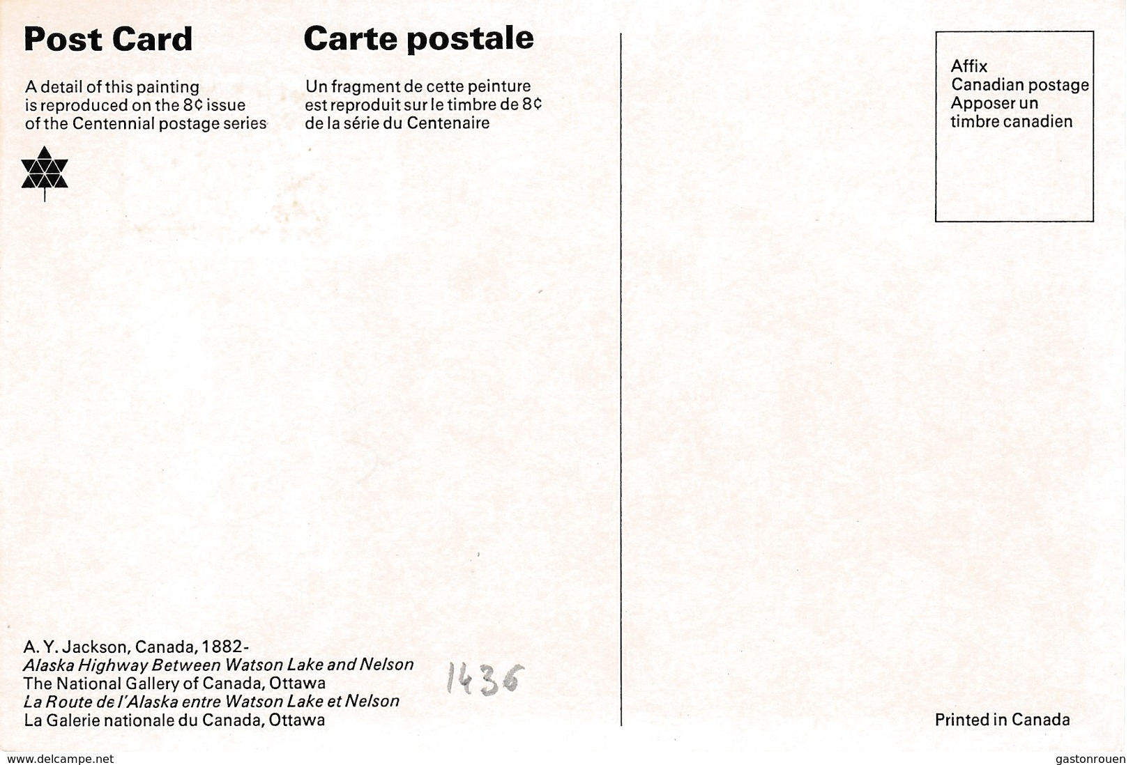 Carte Maximum Peinture Canada 1967 A Y Jackson - Cartes-maximum (CM)