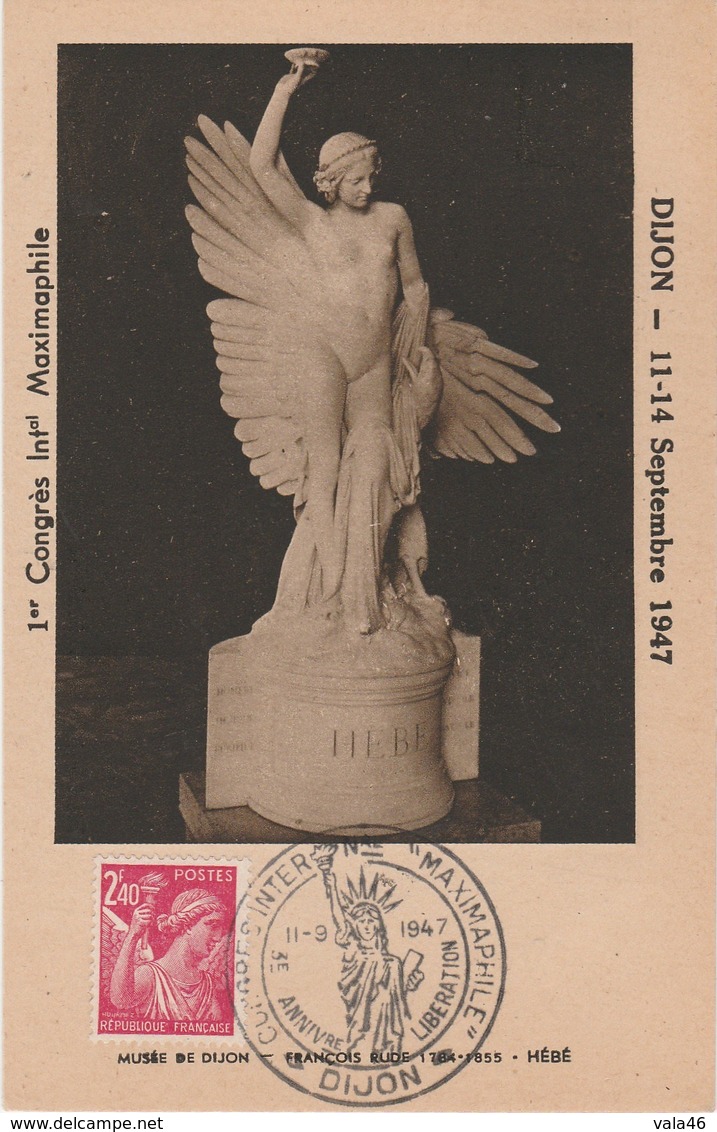 CARTE MAXIMUM    MAXIMAPHILIE  1er CONGRES INTERNATIONAL - TYPE  IRIS N° 654 - 1940-1949
