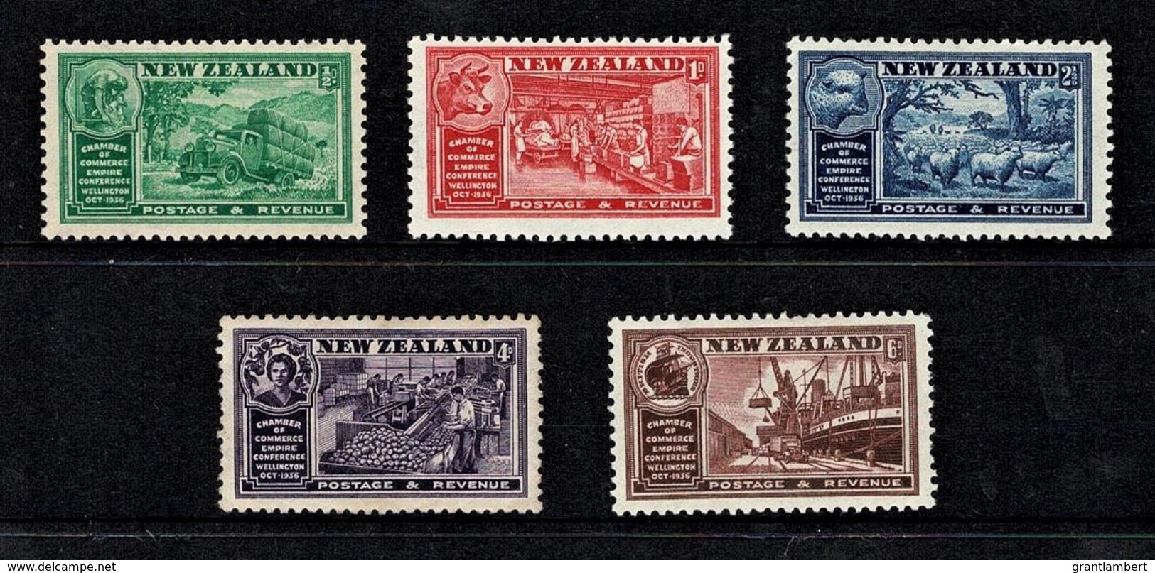 New Zealand 1936 Chamber Of Commerce Set Of 5 MH - Unused Stamps