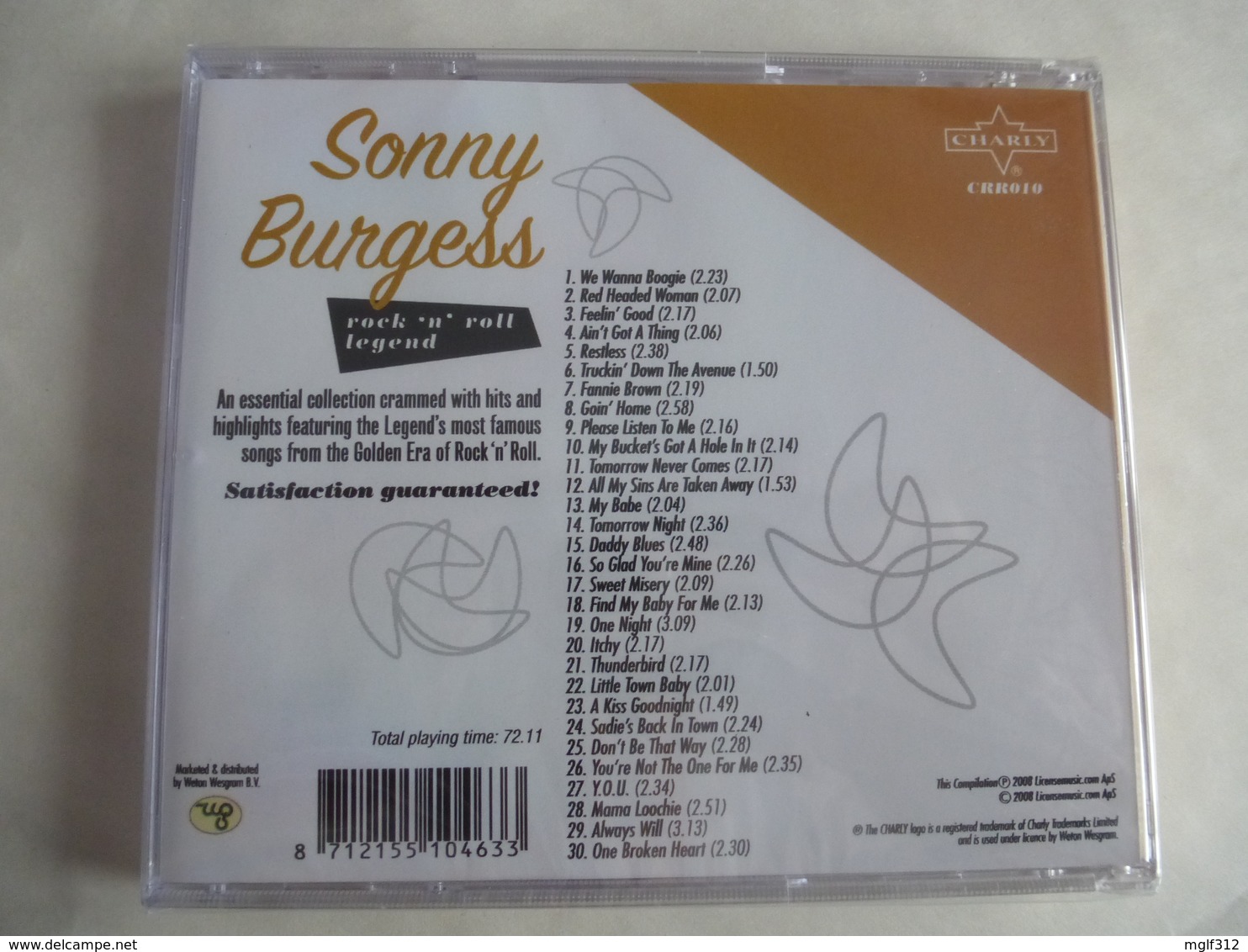 SONNY BURGESS - Rock'n'Roll - CD 30 Titres - Edition CHARLY 2008 - Détails 2éme Scan - Collector's Editions