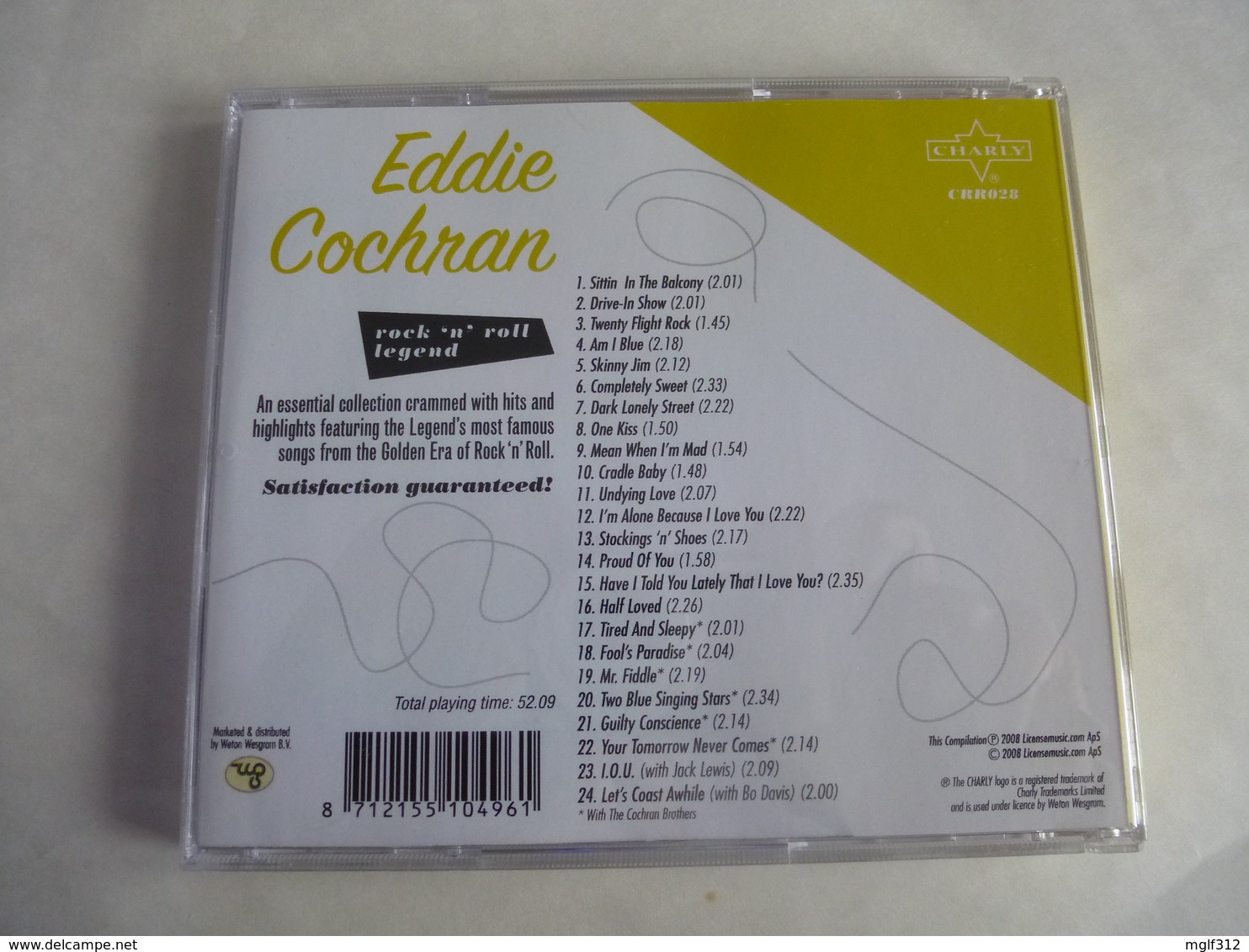EDDIE COCHRAN - Rock'n'Roll - CD 24 Titres - Edition CHARLY 2008 - Détails 2éme Scan - Collector's Editions