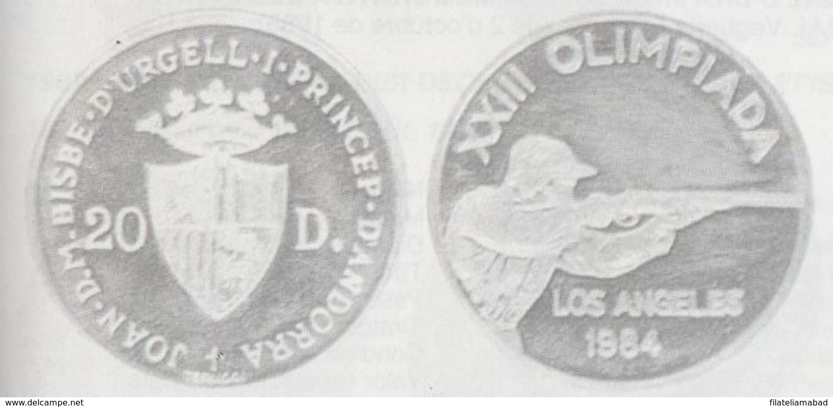 ANDORRA MONEDA EN PLATA   Nº 26  VALOR 20 DINERS .SERVEI D'EMISSIÓNS  (E.M.8 - Andorra