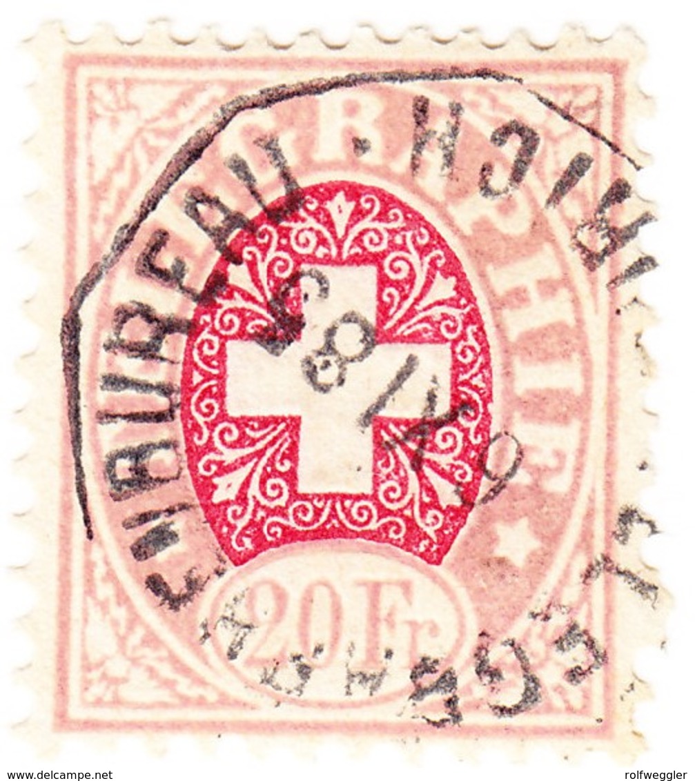 1868 20 Fr. Marke Mit Sauberen Stempel Weisses Papier. - Telegraph