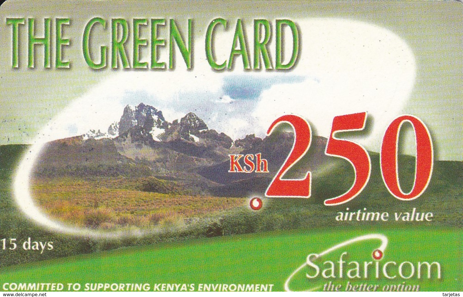 TARJETA DE KENIA DE GREEN CARD DE KSH 250 PAISAJE DATE 30/06/2003 - Kenia