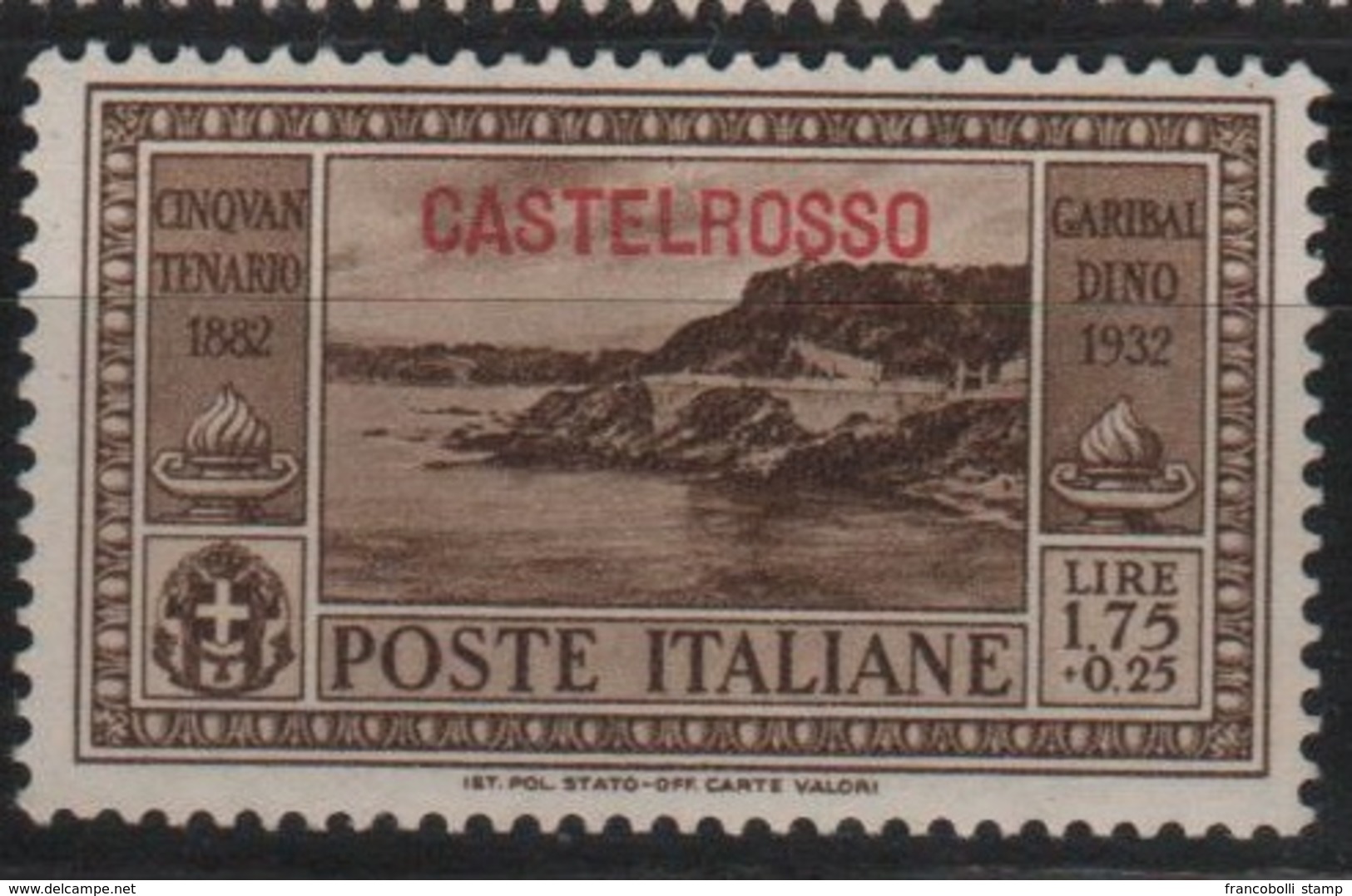 1932 Egeo Garibaldi 1,75 L. MNH - Castelrosso