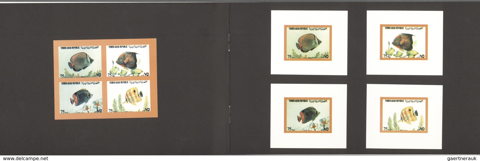 Jemen: 1980/1984 (ca.), 67 Mostly Different Sample Folders Of The Ueberreuter Printing Company With - Yémen