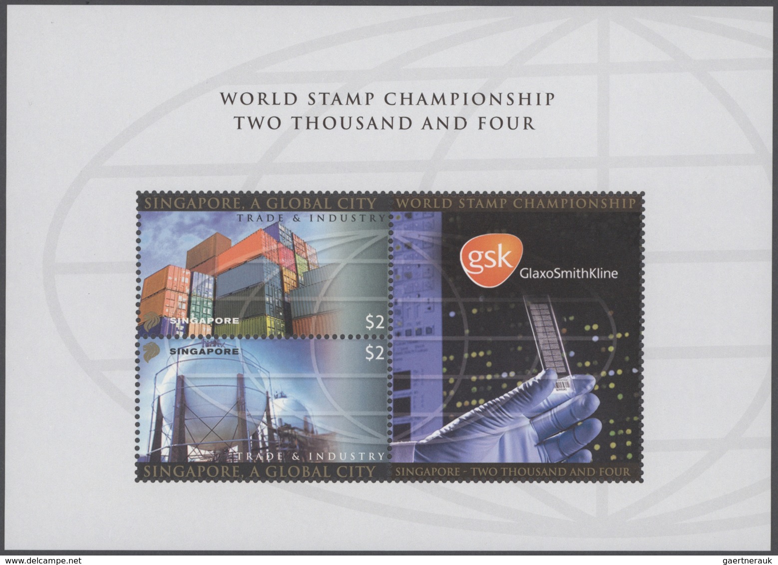 Singapur: 2004 Singapore 'Trade & Industry' - Worls Stamp Championship: 64 Folders Each Containing T - Singapour (...-1959)