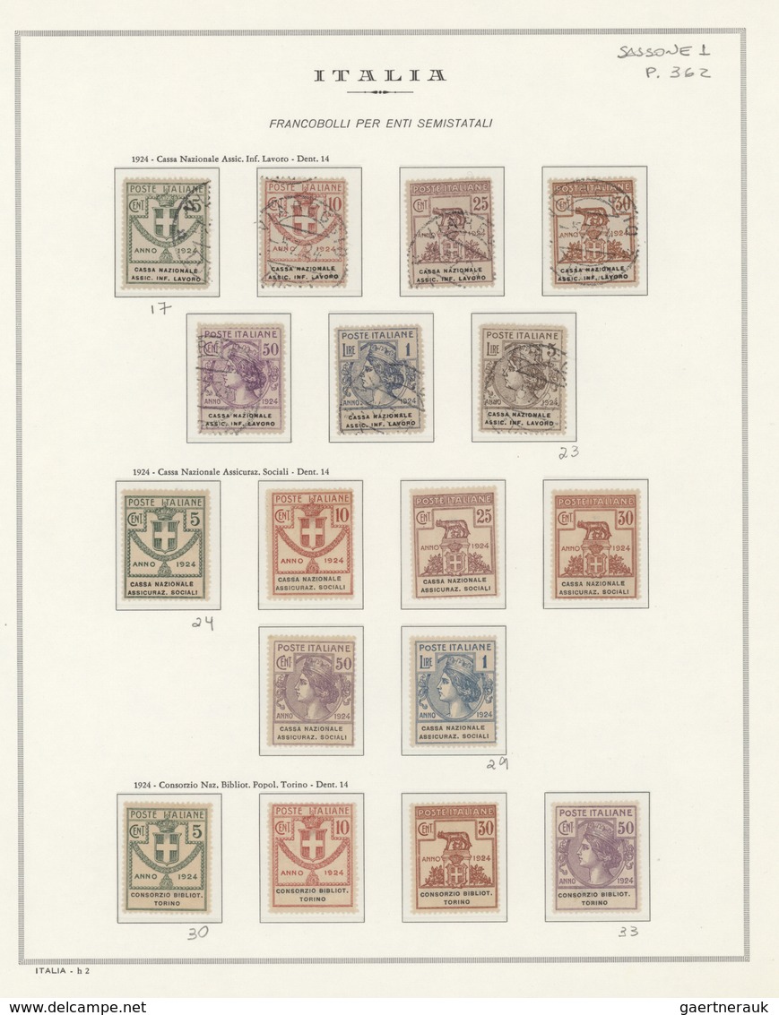 Italien: Excellent Collection, Several Hundred Stamps Mint And Used, Strong In Back Of The Book, Har - Collections