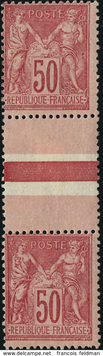 Neuf Sans Charnière N°98. 50c Rose. Type II. Paire Verticale Inter-panneau Dont 1ex Neuf*. T.B. - Other & Unclassified