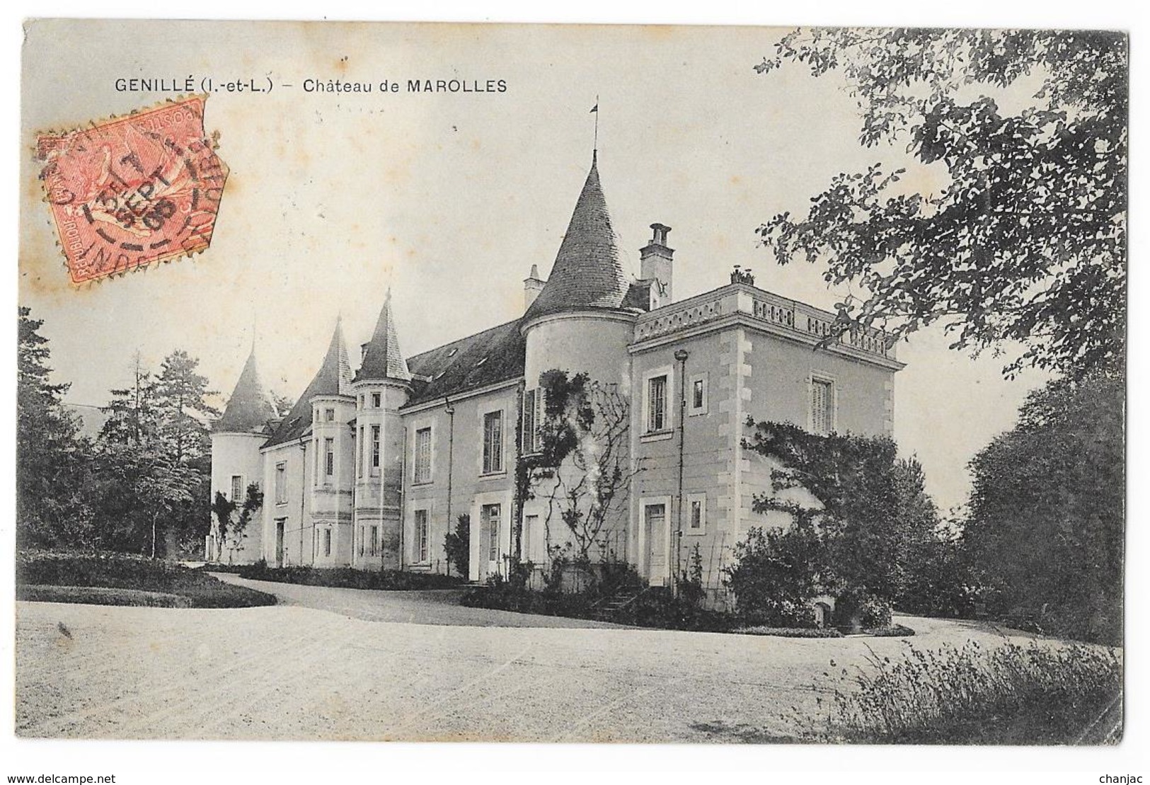 Cpa: 37 GENILLE (ar. Loches) Château De MAROLLES 1905 - Genillé