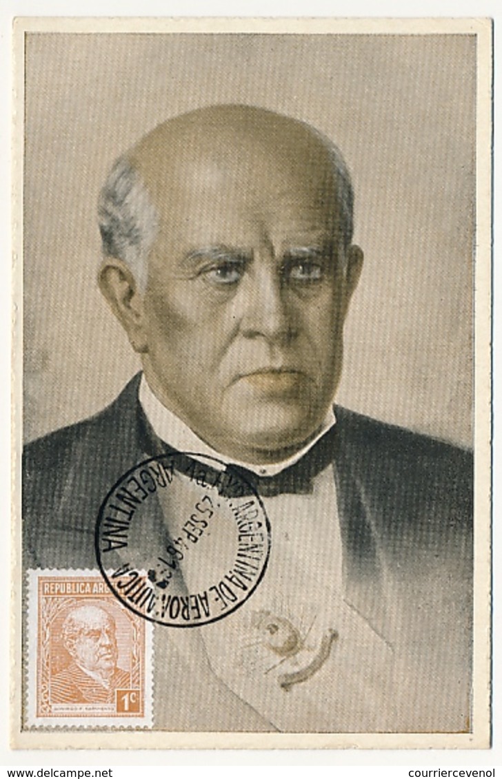 ARGENTINE - Carte Maximum - Domingo Faustino Sarmiento - 1c - Obl 1946 - Cartas & Documentos