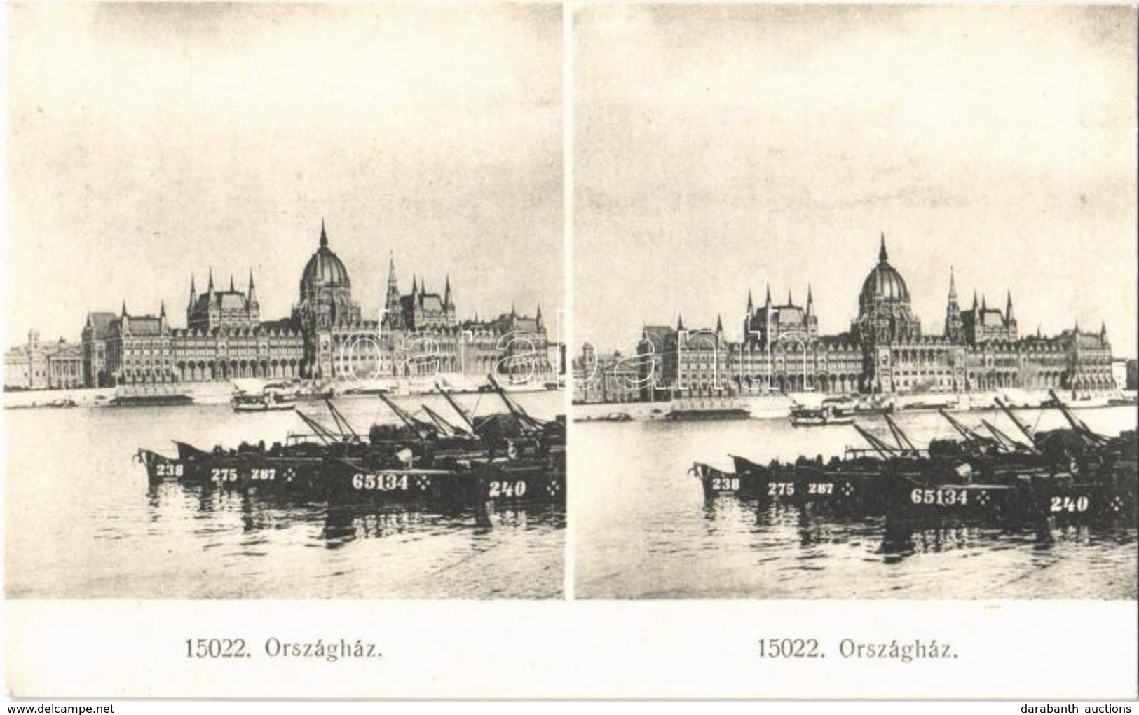 ** T1/T2 Budapest V. Országház, Parlament, Uszályok.  Würthle & Sohn Nachfolger Sztereó Képeslap / Stereo Postcard - Sin Clasificación