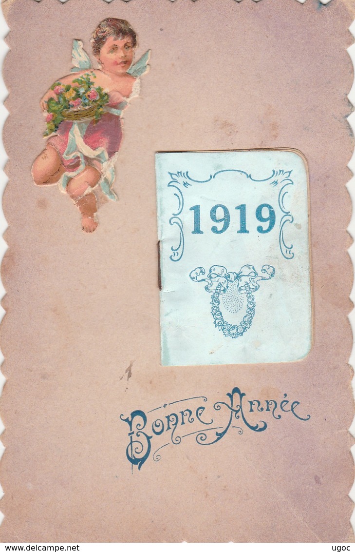 -  Calendrier  1919 Format Carte Postale, Bonne Année Avec Petit Ange - Klein Formaat: 1901-20