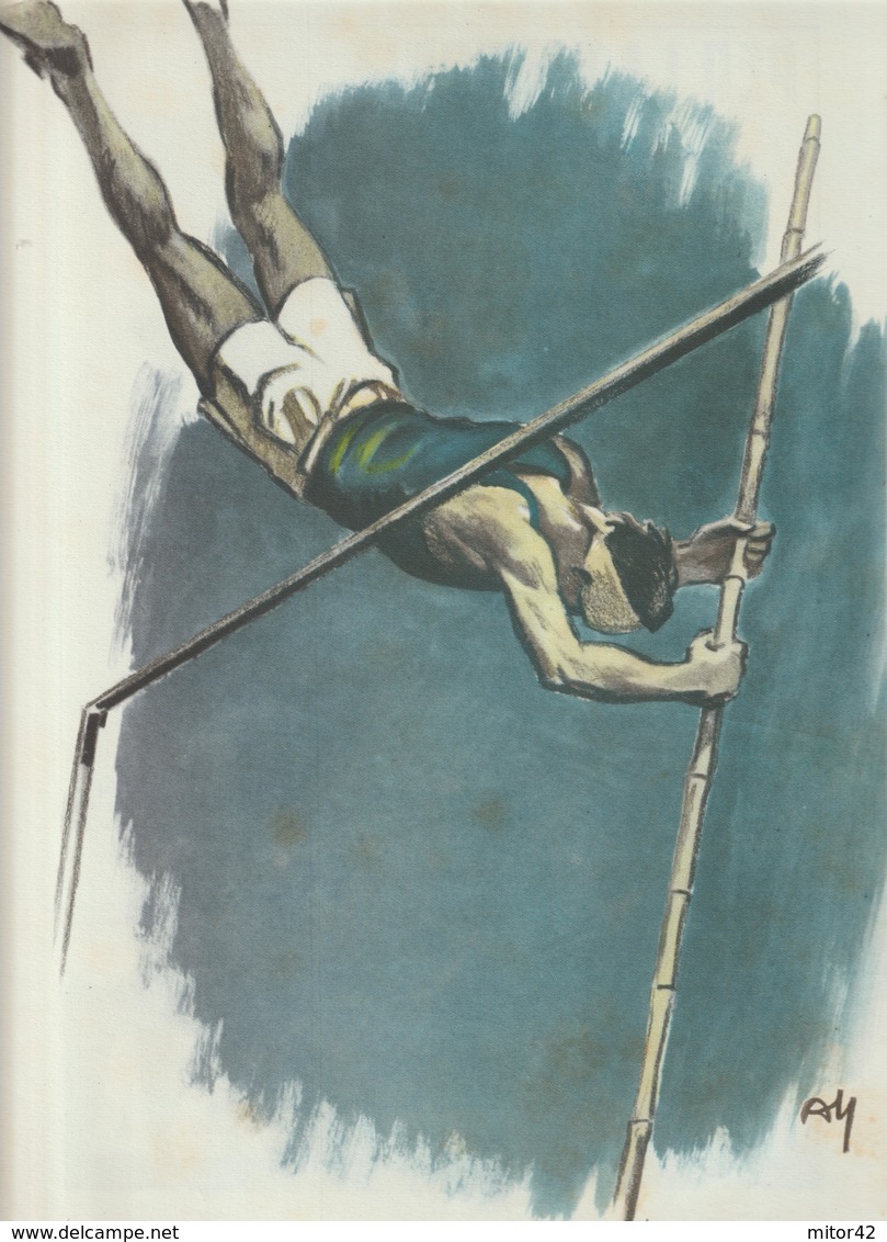 15-Fascismo-Disegno Damiani XX-Sport-Salto Con L' Asta-cm.23,5 X 32,5 Da Realizzare Poster - Athlétisme