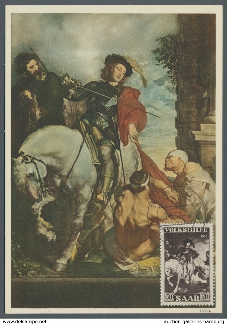 Saarland (1947/56): 1951, "Volkshilfe" Komplett Je Auf Maximumkarte In Sehr Erhaltung, Selten! - Briefe U. Dokumente