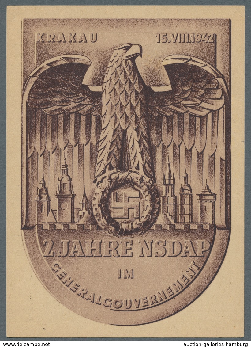 Deutsches Reich - 3. Reich: 1933-1943, 15 Ganzsachen Bzw. Gelaufene Ansichtskarten Mit Propagandisti - Ungebraucht