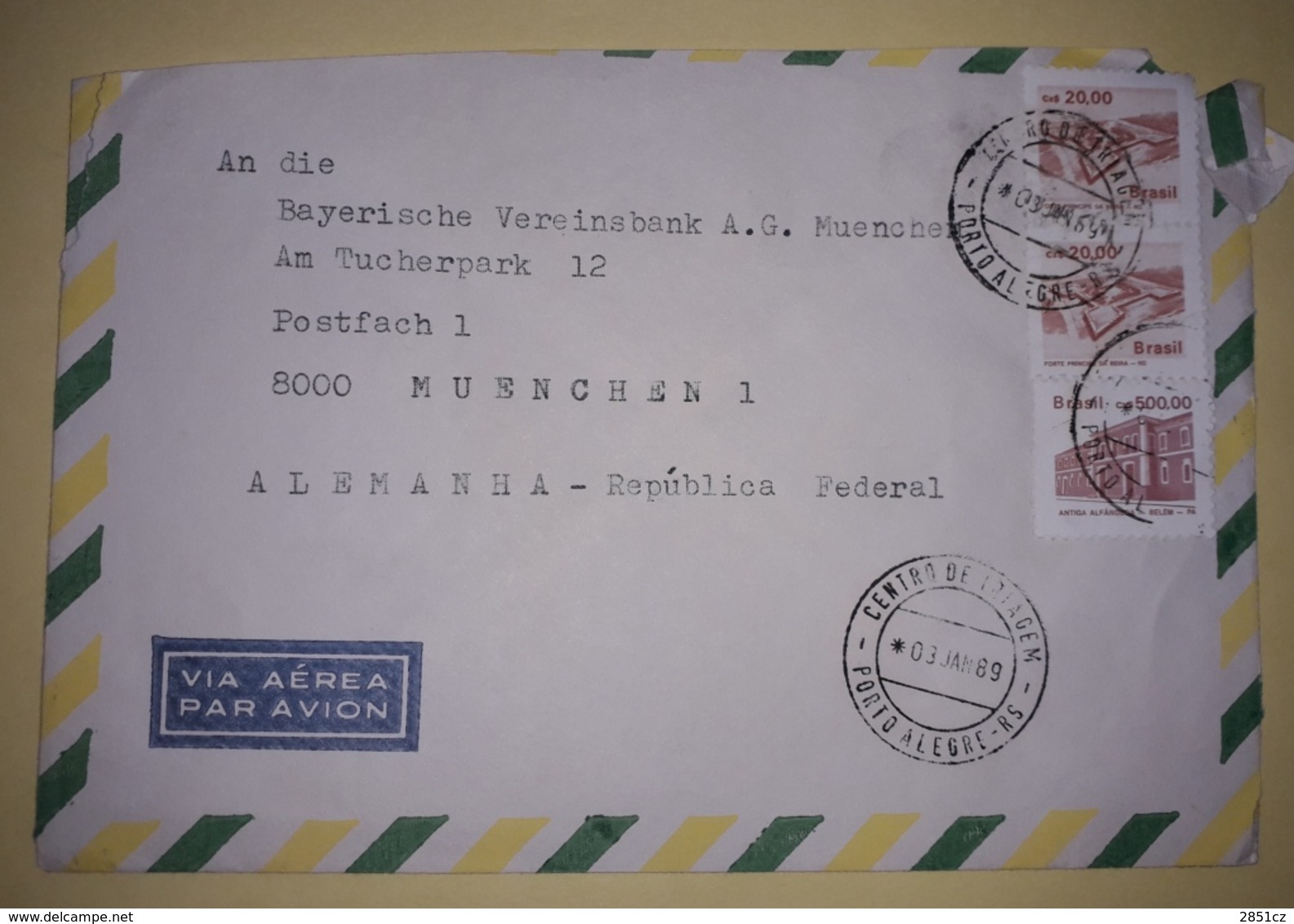 Letter - Porto Alegre-RS, 3.1.1989., Brazil - Altri & Non Classificati