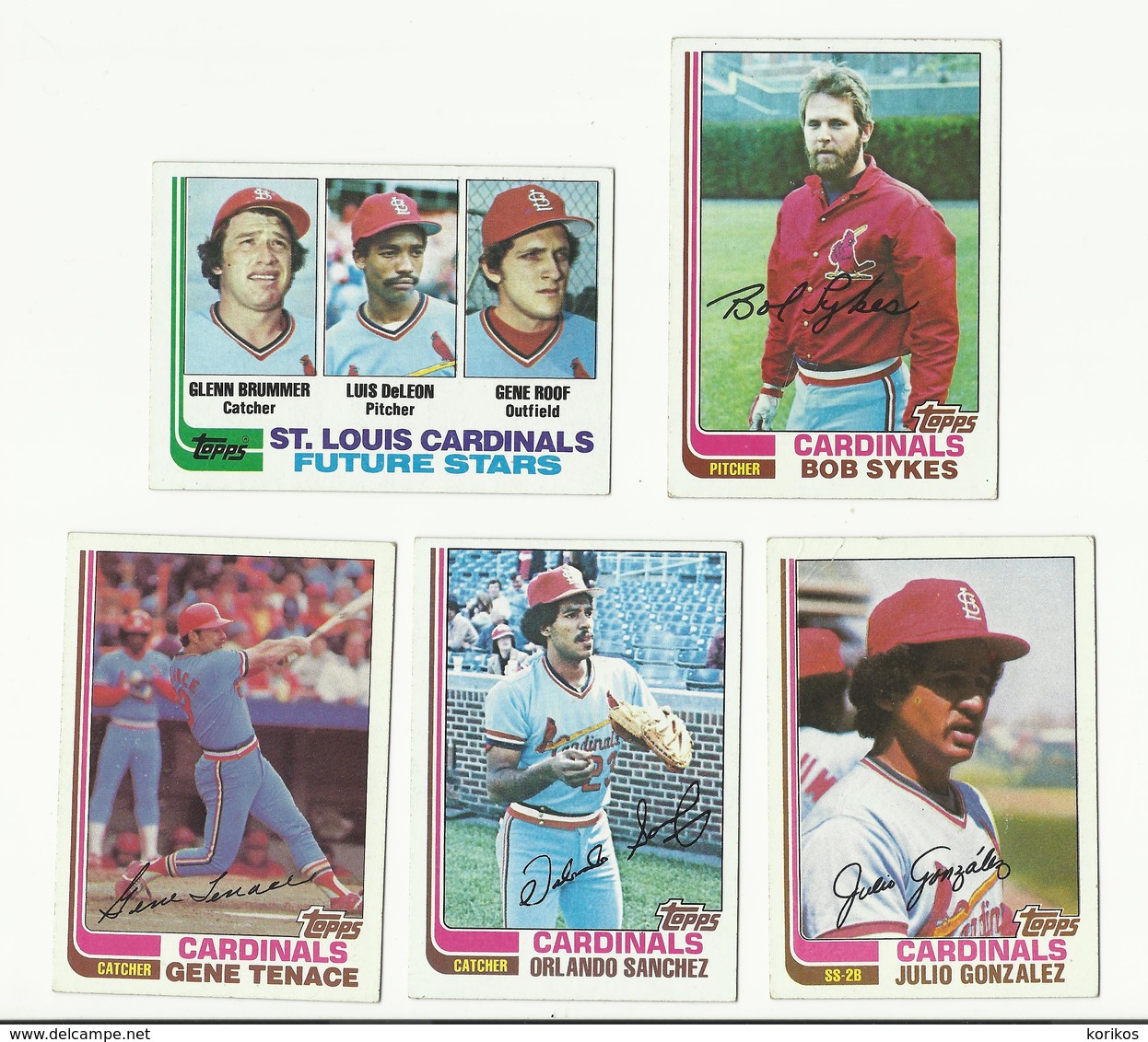 1982 TOPPS BASEBALL CARDS – SAINT LOUIS CARDINALS – MLB – MAJOR LEAGUE BASEBALL – LOT OF FIVE - Lots