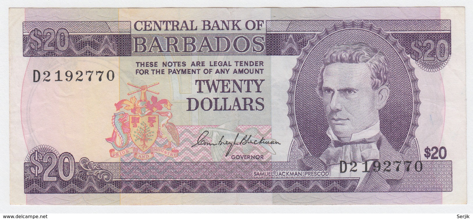 BARBADOS 20 DOLLARS 1973 VF++ Pick 34 - Barbades