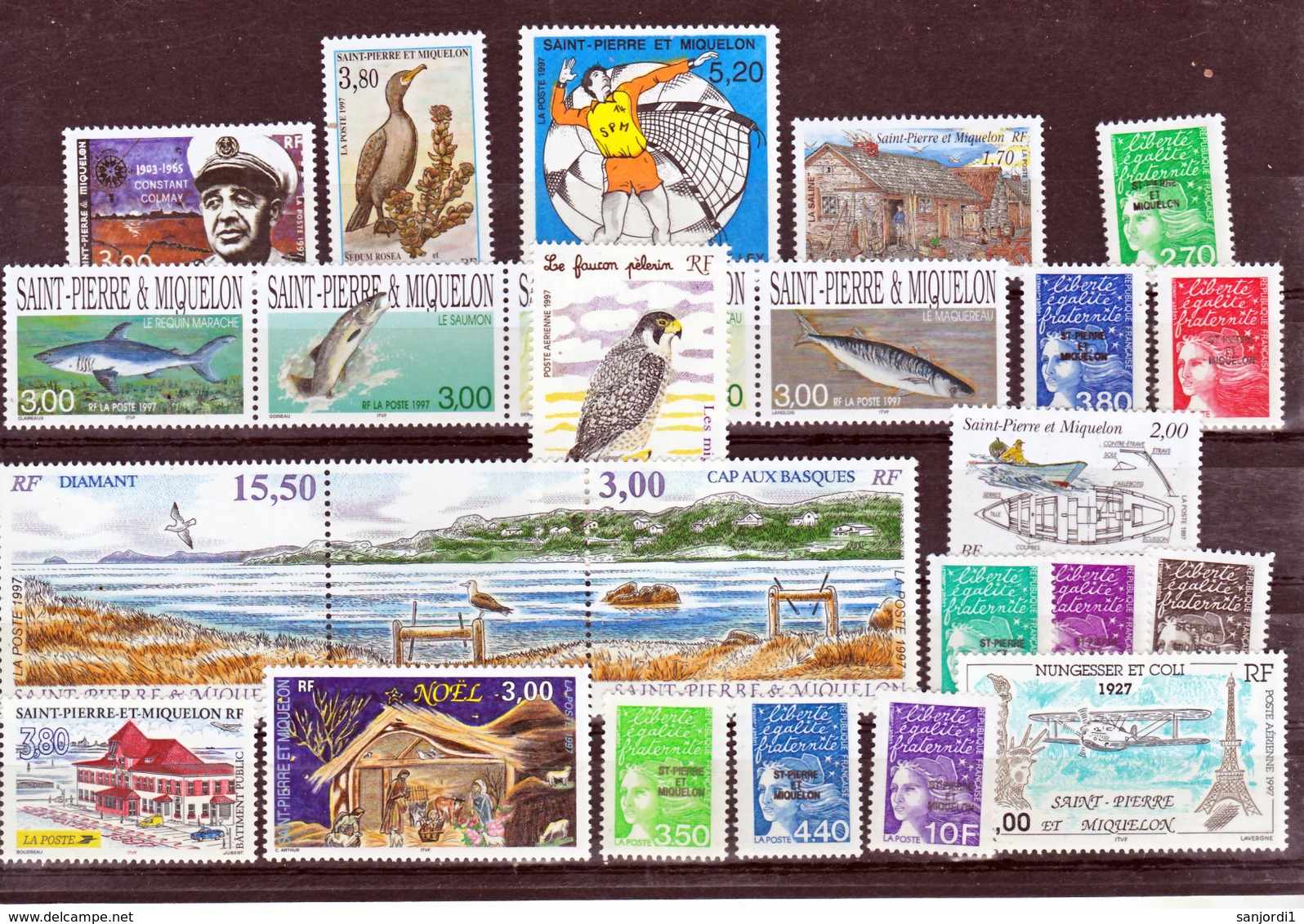 Saint Pierre Et Miquelon  1997 Année Complète Poste 654 A Et PA 78 Neuf ** MNH Sin Charmela Cote 51.4 - Annate Complete