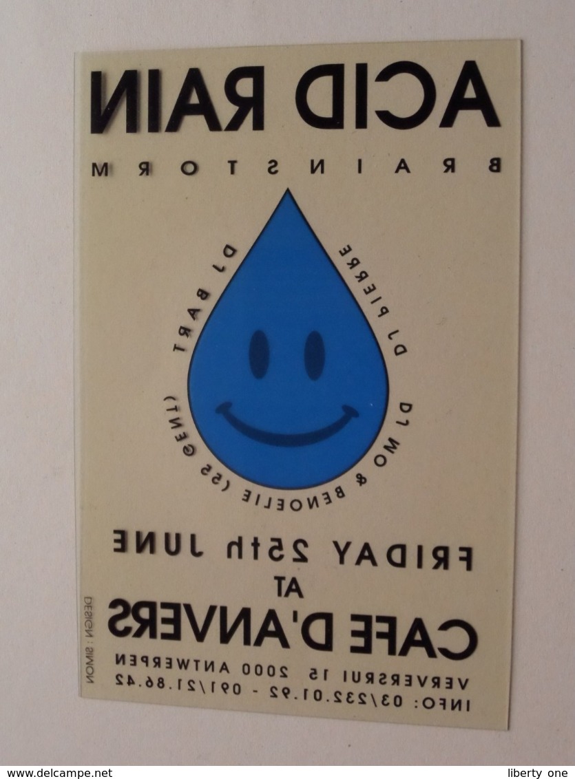 ACID RAIN Brainstorm CAFE D'ANVERS Friday 25th June ( Format PK / CP ) Anno ?? ( Details - Zie Foto ) Design : SIMON ! - Other & Unclassified