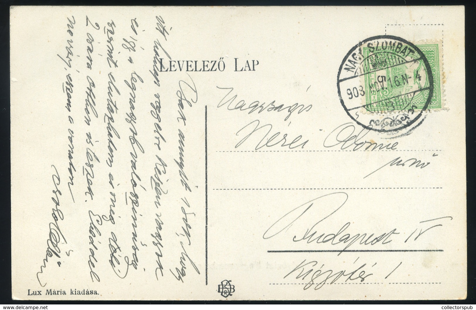 NAGYSZOMBAT 1908. Régi Képeslap - Hungary