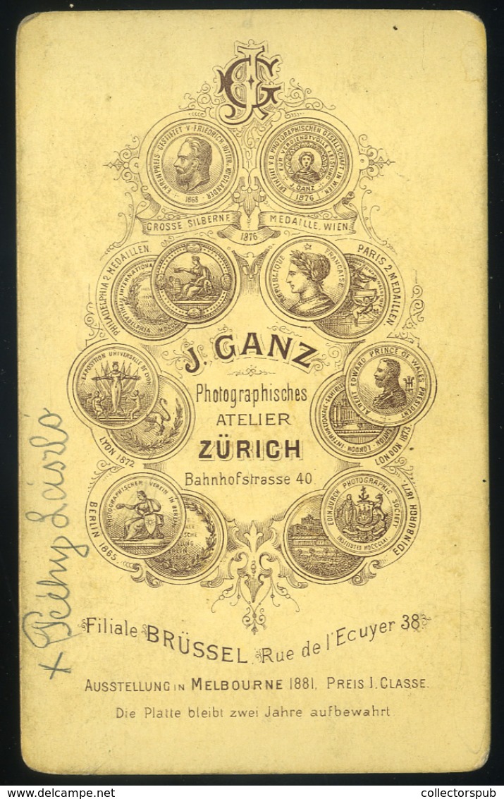 Zürrich 1880. Ganz : Magyar építészmérnökök, Visit Fotó - Andere & Zonder Classificatie