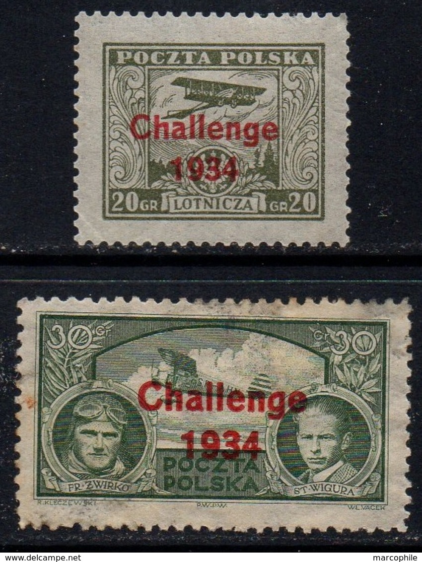 POLOGNE - POLSKA / 1934 POSTE AERIENNE # 9 A Et 9 B * / COTE 42.00 EUROS (ref 2453c) - Ungebraucht