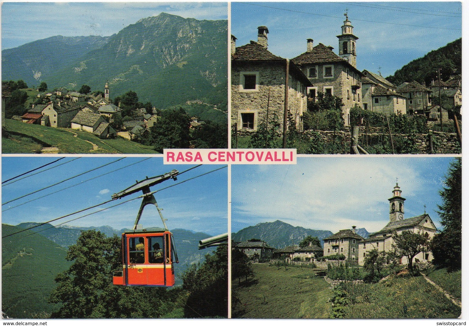 RASA CENTOVALLI Luftseilbahn Gel. 1987 Briefmarke Postauto - Centovalli