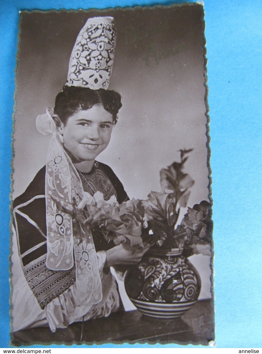 1950 Bonne Année Format "mignonnette" Carte-photo Fillette Coiffe Costume Bigouden Ed REMA Quimper - Neujahr