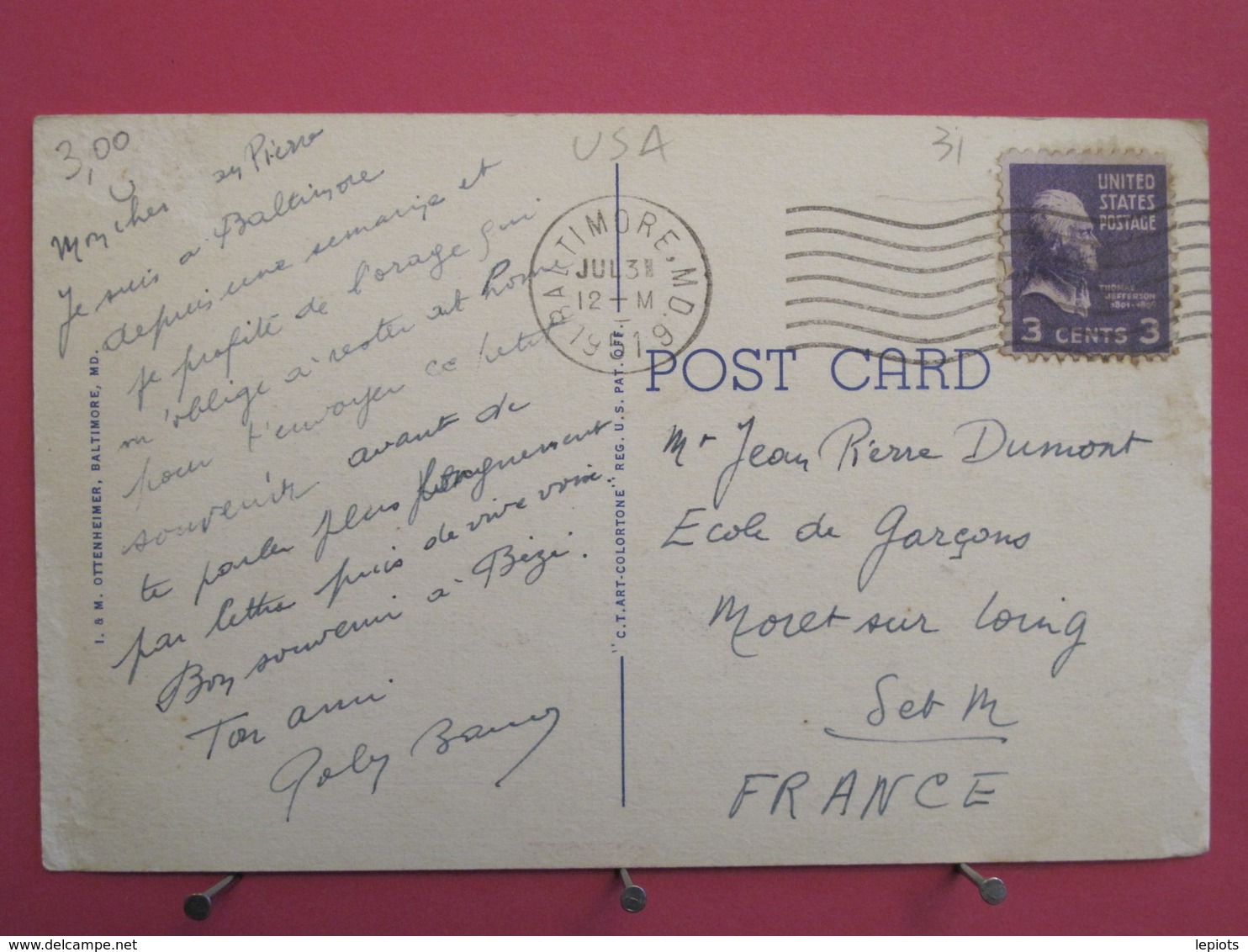 Visuel Très Peu Courant - USA - Maryland - Greetings From Baltimore - Joli Timbre - 1951 - Recto Verso - Baltimore
